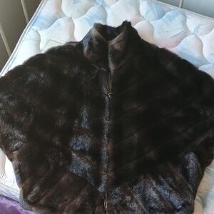 Jones New York Dark Brown Fur Cape